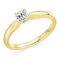 18K Yellow Gold 0.25 Round Brilliant Cut Solitaire Diamond Ring F/VS1 Pobjoy Diamonds