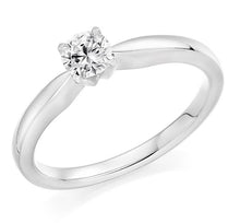Load image into Gallery viewer, 950 Platinum 0.25 Round Brilliant Cut Solitaire Diamond Ring F/VS1 Pobjoy Diamonds