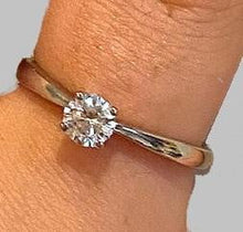 Load image into Gallery viewer, 950 Platinum 0.40 carat Round Brilliant Cut Solitaire Diamond Ring G/VS2-Lambourn - Pobjoy Diamonds