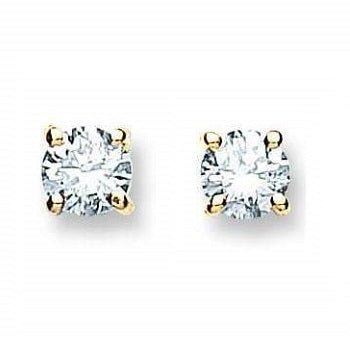 18K White/Yellow Gold 0.40 Carat Solitaire Diamond Stud Earrings H/Si1 - Pobjoy Diamonds