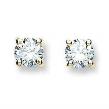 Load image into Gallery viewer, 18K White/Yellow Gold 0.70 Carat Solitaire Diamond Stud Earrings H/Si - Pobjoy Diamonds