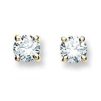 18K White/Yellow Gold 0.70 Carat Solitaire Diamond Stud Earrings H/Si - Pobjoy Diamonds