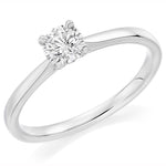 18K White Gold 0.75 Carat Round Brilliant Cut Solitaire Diamond Ring 