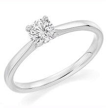 Load image into Gallery viewer, 18K White Gold 0.75 Carat Round Brilliant Cut Solitaire Diamond Ring -Pobjoy