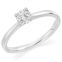 Load image into Gallery viewer, 18K White Gold 0.75 Carat Round Brilliant Cut Solitaire Diamond Ring 