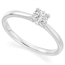 Load image into Gallery viewer, 18K White Gold 0.75 Carat Round Brilliant Cut Solitaire Diamond Ring 