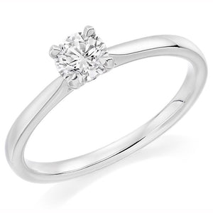 18K White Gold 0.75 Carat Round Brilliant Cut Solitaire Diamond Ring 
