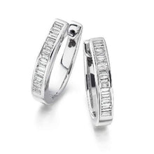 Load image into Gallery viewer, 18K Gold 0..75 Carat Cushion Diamond Hoop EarringsFrom Pobjoy In Surrey