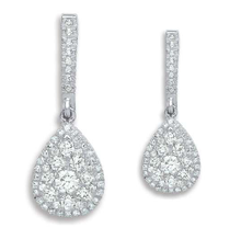 Load image into Gallery viewer, 18K White Gold 0.75 CTW Diamond Pear Drop Earrings G-H/Si - Pobjoy Diamonds