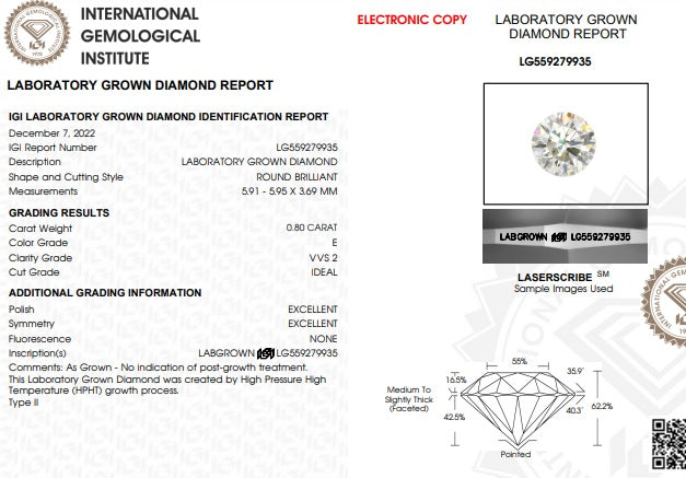 ROUND BRILLIANT 0.80 CARAT E/VVS2 IDEAL EX EX - Pobjoy Diamonds