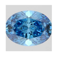 Load image into Gallery viewer, Fancy Vivid Blue Oval Cut Lab Grown Diamond - Pobjoy Diamonds