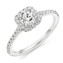 Load image into Gallery viewer, Round Brilliant Cut 0.75 CTW Halo Diamond Engagement Ring 