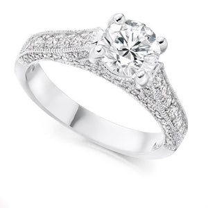 950 Platinum 1.80 CTW Diamond Hidden Halo & Shoulders Engagement Ring - F/VS1 - Pobjoy Diamonds