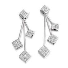 Load image into Gallery viewer, 950 Palladium &amp; Four Tier 1.10 CTW Diamond Drop Earrings