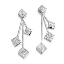 Load image into Gallery viewer, 950 Palladium &amp; Four Tier 1.10 CTW Diamond Drop Earrings