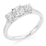950 Platinum 1.19 CTW Diamond Trilogy Ring G/Si - Pobjoy Diamonds