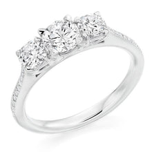 Load image into Gallery viewer, 950 Platinum 1.19 CTW Diamond Trilogy Ring G/Si - Pobjoy Diamonds