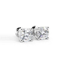 Load image into Gallery viewer, 18K White Gold 1.20 Carat Lab Grown Diamond Stud Earrings - F/VS1