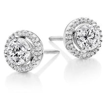 Load image into Gallery viewer, 9K Gold Round Diamond Cluster Earrings 0.86 Carat - Pobjoy Diamonds