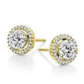 9K Gold Round Diamond Cluster Earrings 0.86 Carat - Pobjoy Diamonds