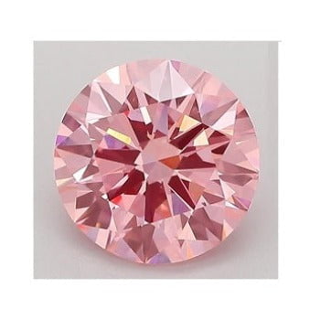1.53 Carat Round Cut Fancy Intense Pink Lab Grown Diamond