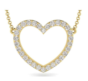 9K Gold 0.15 Carat Diamond Heart Pendant G/Si- Pobjoy Diamonds