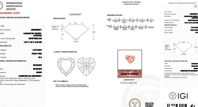 Fancy Pink Heart Cut Lab Grown Diamond 1.69 Carat - Pobjoy Diamonds