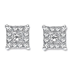 18K White Gold 0.25 Carat Diamond Stud Earrings - Pobjoy Diamonds