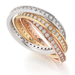 18K Russian Gold & Diamond 1.50 CTW Fully Eternity Ring - Pobjoy Diamonds