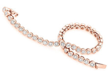 Load image into Gallery viewer, 18K Rose Gold Round Brilliant Cut Diamond Tennis Bracelet 4.0 CTW - Pobjoy Diamonds