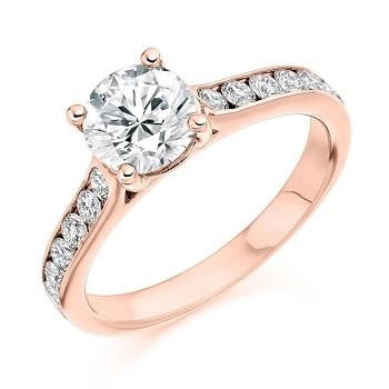 18K Rose Gold Solitaire 1.55 CTW Diamond Ring G/VVS2 & G/Si - Pobjoy Diamonds