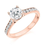 18K Rose Gold Solitaire 1.55 CTW Diamond Ring G/VVS2 & G/Si - Pobjoy Diamonds