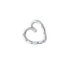 Load image into Gallery viewer, 18K White Gold &amp; Studded Diamond Heart Pendant