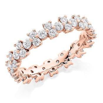 18K rose gold 1.5CTW Brilliant Round Cut Diamond Full Eternity Ring Pobjoy