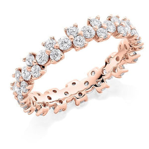 18K Rose Gold 1.50 CTW Round Cut Diamond Full Eternity Ring - Pobjoy Diamonds