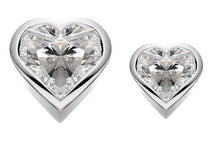 Load image into Gallery viewer, Ladies perfectly matched heart shaped solitaire diamond stud earrings.