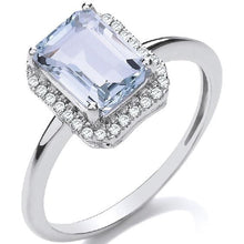 Load image into Gallery viewer, 18K White Gold, Diamond &amp; 2.00 Carat Aquamarine Ring G/Si - Pobjoy Diamonds