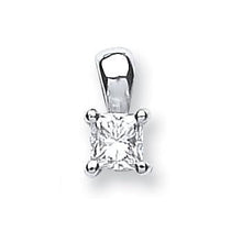 Load image into Gallery viewer, Princess Cut 0.25 Carat Claw Set Diamond Pendant from Pobjoy Diamonds