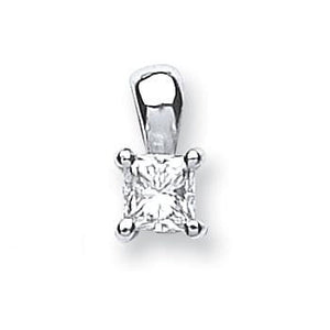 Princess Cut 0.25 Carat Claw Set Diamond Pendant from Pobjoy Diamonds