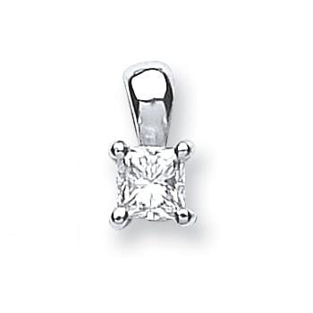 Princess Cut 0.25 Carat Claw Set Diamond Pendant from Pobjoy Diamonds