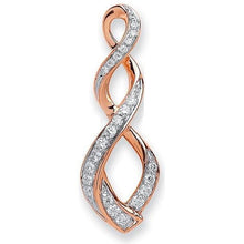 Load image into Gallery viewer, 18K rose gold and diamond, twist drop earrings from Pobjoy Diamonds
