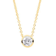 Load image into Gallery viewer, 18K Yellow Gold Rubover Set Diamond Pendant &amp; Neck Chain 0.25 Carat - Pobjoy Diamonds