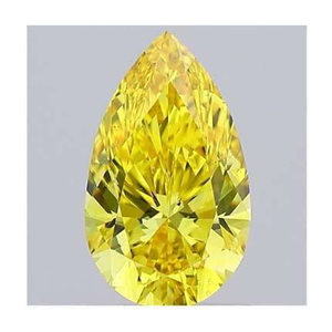 Fancy Intense Yellow Pear Cut Lab Grown Diamond 1.00 Carat Si1 - Pobjoy Diamonds