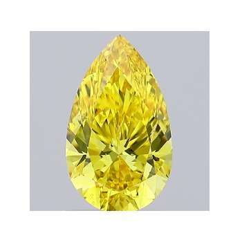 Fancy Intense Yellow Pear Cut Lab Grown Diamond 1.00 Carat Si1 - Pobjoy Diamonds