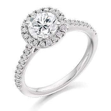 Load image into Gallery viewer, 950 Platinum Round Brilliant Cut 1.40 CTW Diamond Halo Ring - Pobjoy Diamonds