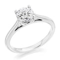 950 Platinum 1.00 Carat Solitaire Round Brilliant Cut Cathedral Diamond Ring G/Si - Pobjoy Diamonds