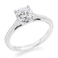 950 Platinum 1.00 Carat Solitaire Round Brilliant Cut Cathedral Diamond Ring F/VS1 - Pobjoy Diamonds