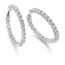 Load image into Gallery viewer, 18K Gold 1.00 Carat Diamond Hoop Earrings F/VS