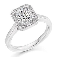 Load image into Gallery viewer, 950 Platinum and 1.20 Carat Emerald Cut Engagement Ring Pobjoy