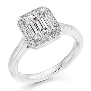 950 Platinum and 1.20 Carat Emerald Cut Engagement Ring Pobjoy